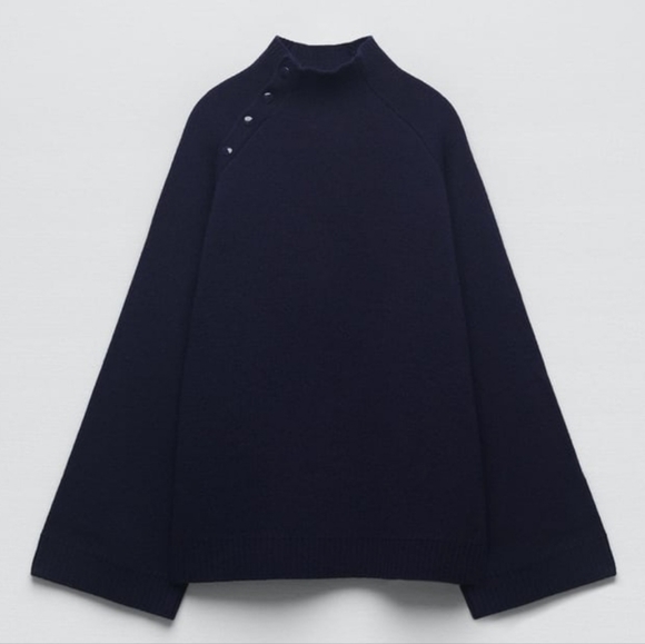 ❤️❤️❤️Zara 100% MERINO WOOL BUTTONED SWEATER - Picture 5 of 7